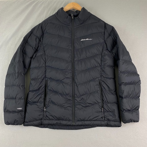 Eddie Bauer Jackets & Blazers - Eddie Bauer women Jacket Large Down Puffer Hooded EB 650 Black